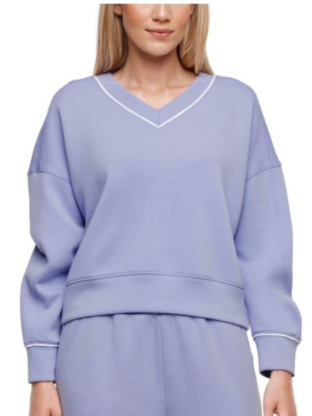 Express Women's V-Neck Pullover Sweatshirt In Lilac